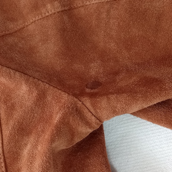 ASOS 100% REAL SUEDE LEATHER JACKET CAMEL/Rust color - Picture 13 of 14